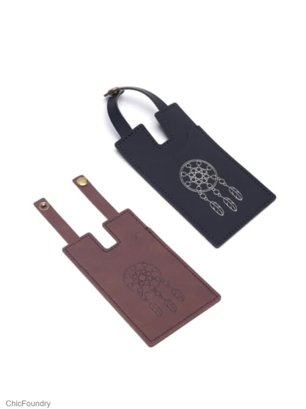 Leather Boot Wallet 2-Pack, Western Cowboy Boot Insert with Snap Strap, Card